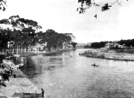Rio Tiete 1930 na altura da atual Ponte das bandeiras